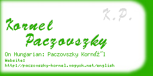 kornel paczovszky business card